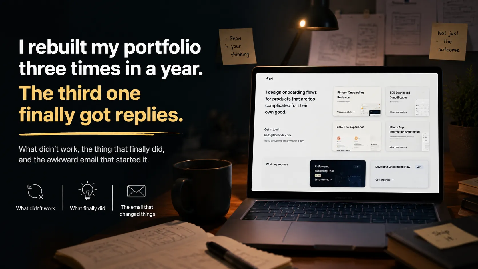 I rebuilt my portfolio three times in a year. The third one finally got replies.
