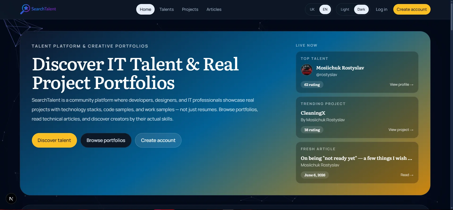 Launch of the SearchTalent platform