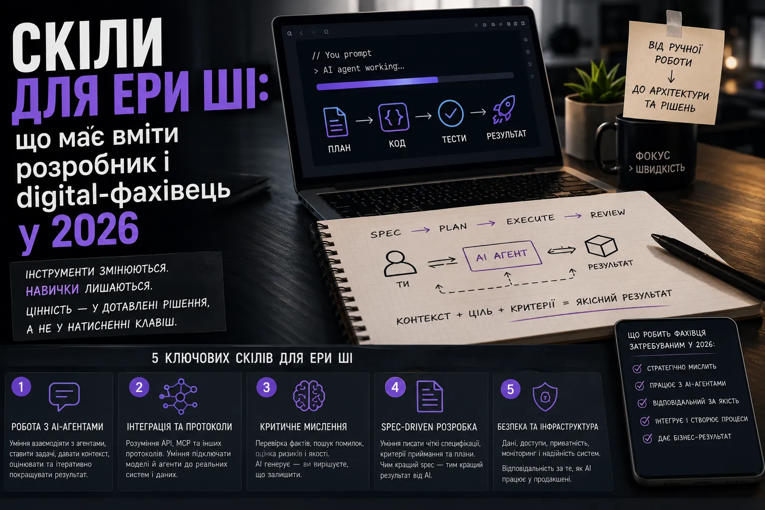 Скіли для ери ШІ: що має вміти розробник і digital-фахівець у 2026