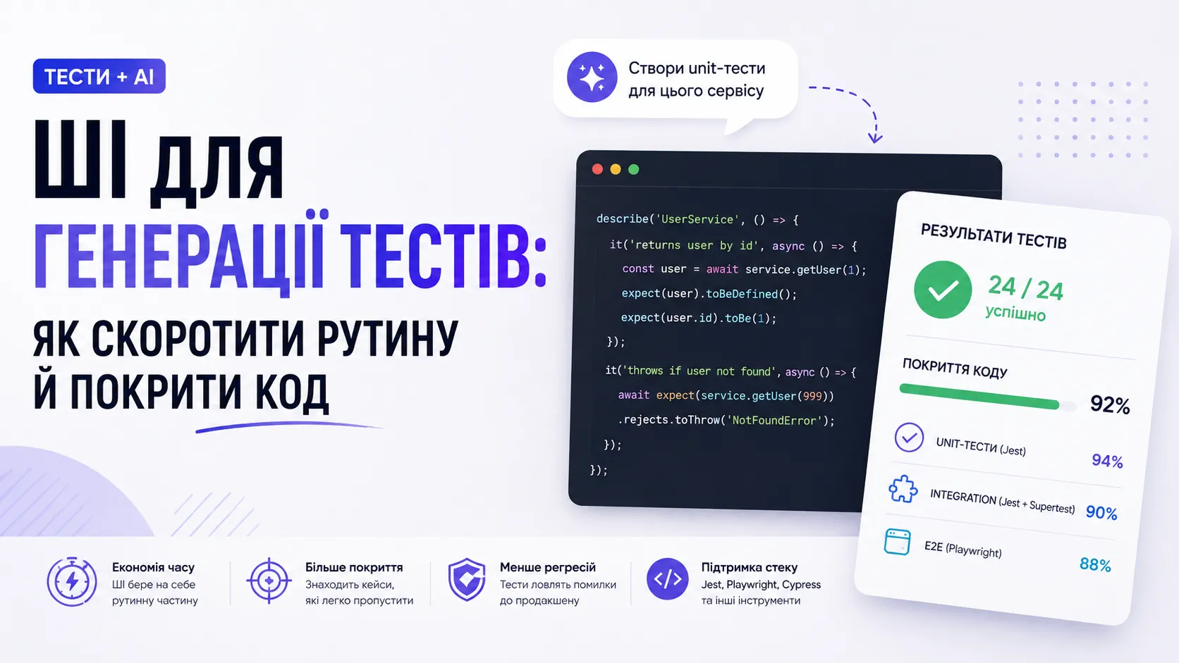 ШІ для генерації тестів: як скоротити рутину й покрити код