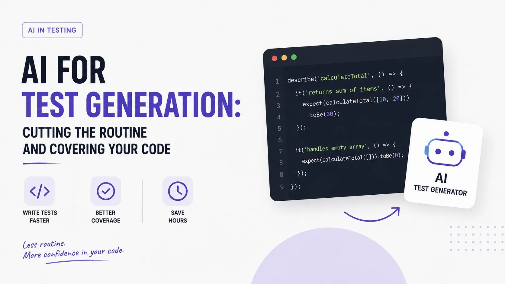 AI for Test Generation: Cutting the Routine and Covering Your Code