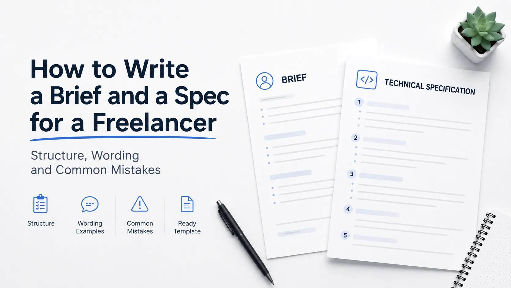How to Write a Brief and a Spec for a Freelancer: Structure, Wording and Common Mistakes