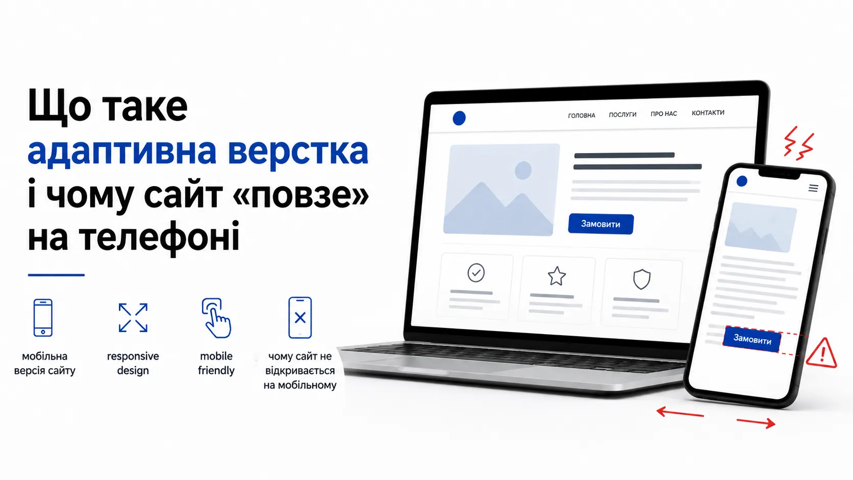 Що таке адаптивна верстка і чому сайт «повзе» на телефоні